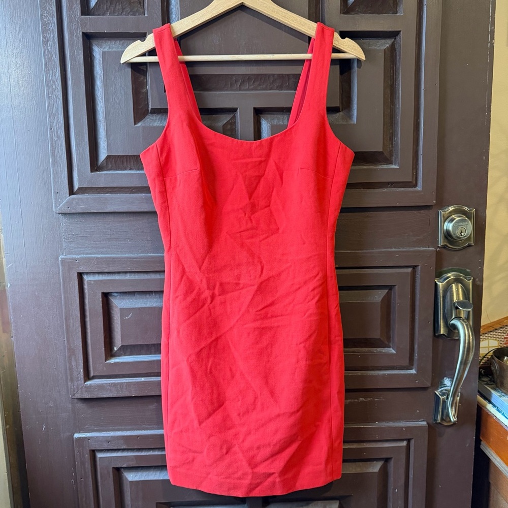 Armani Exchange Red Scoop Neck Mini Dress Tank Bodycon